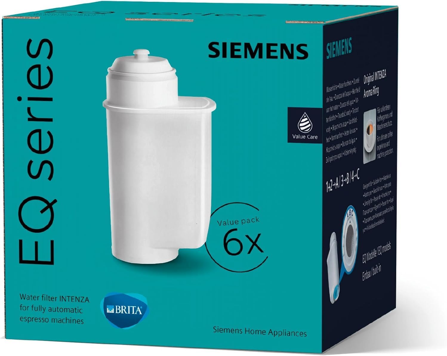 Siemens Brita Intenza TZ70063A Water Filter for EQ Series Built-In Coffee Machines - White (Pack of 6) - Image 1
