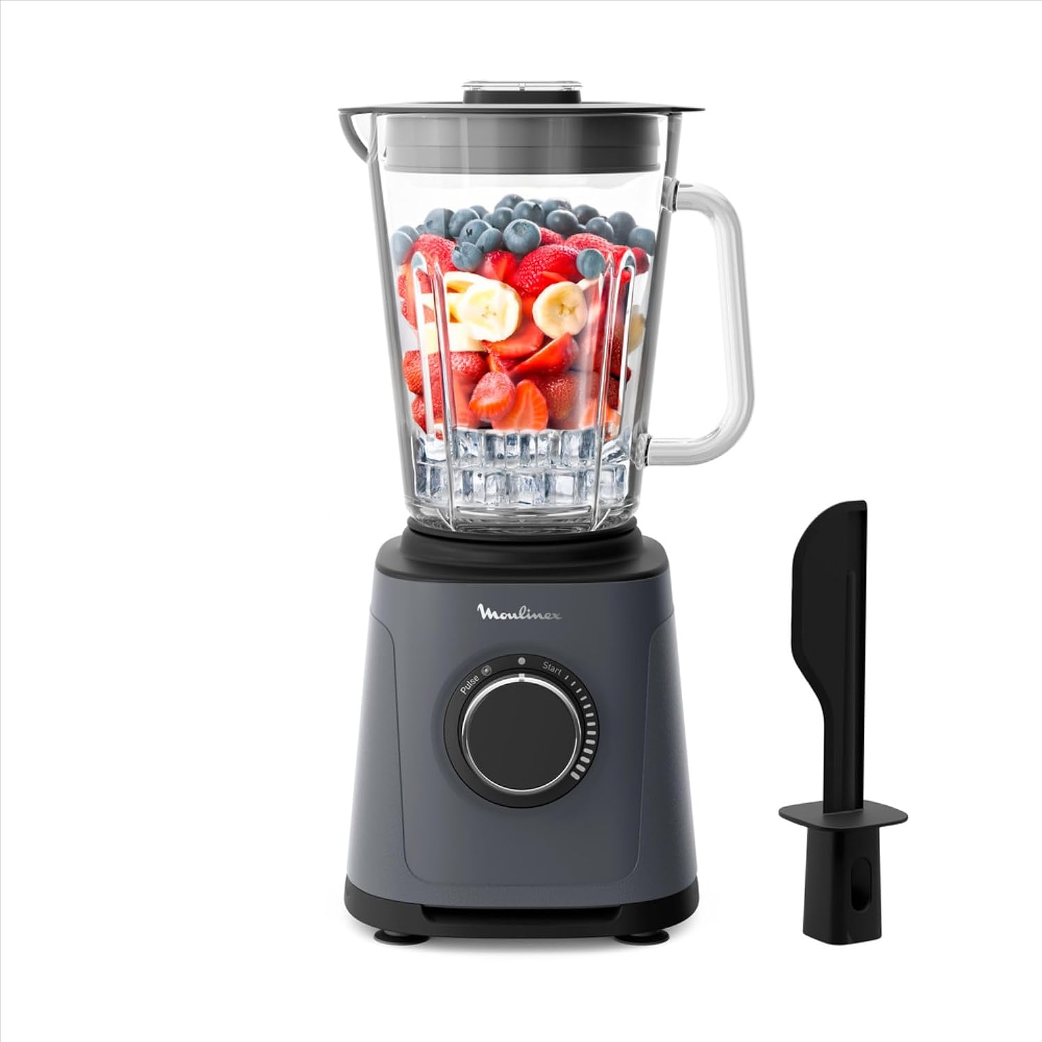 Moulinex Blender PerfectMix Essential 1200W, Lames Powelix, Bol Verre 2L, Mixage 30% Plus Rapide, Vitesse Ajustable & Pulse, Smoothie, Nettoyage Facile, LM771BF0, Poivre de Java - Image 1