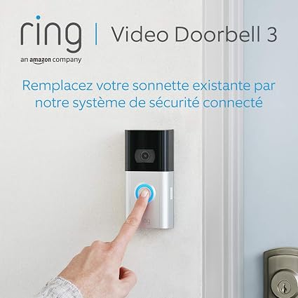 Ring Video Doorbell 3 Wireless (Video Doorbell 3) | Outdoor Doorbell with HD Camera, Video Doorphone, Waterproof Outdoor, Motion Detection, Easy Installation | Free Ring Protect 30-Day Trial - Image 1