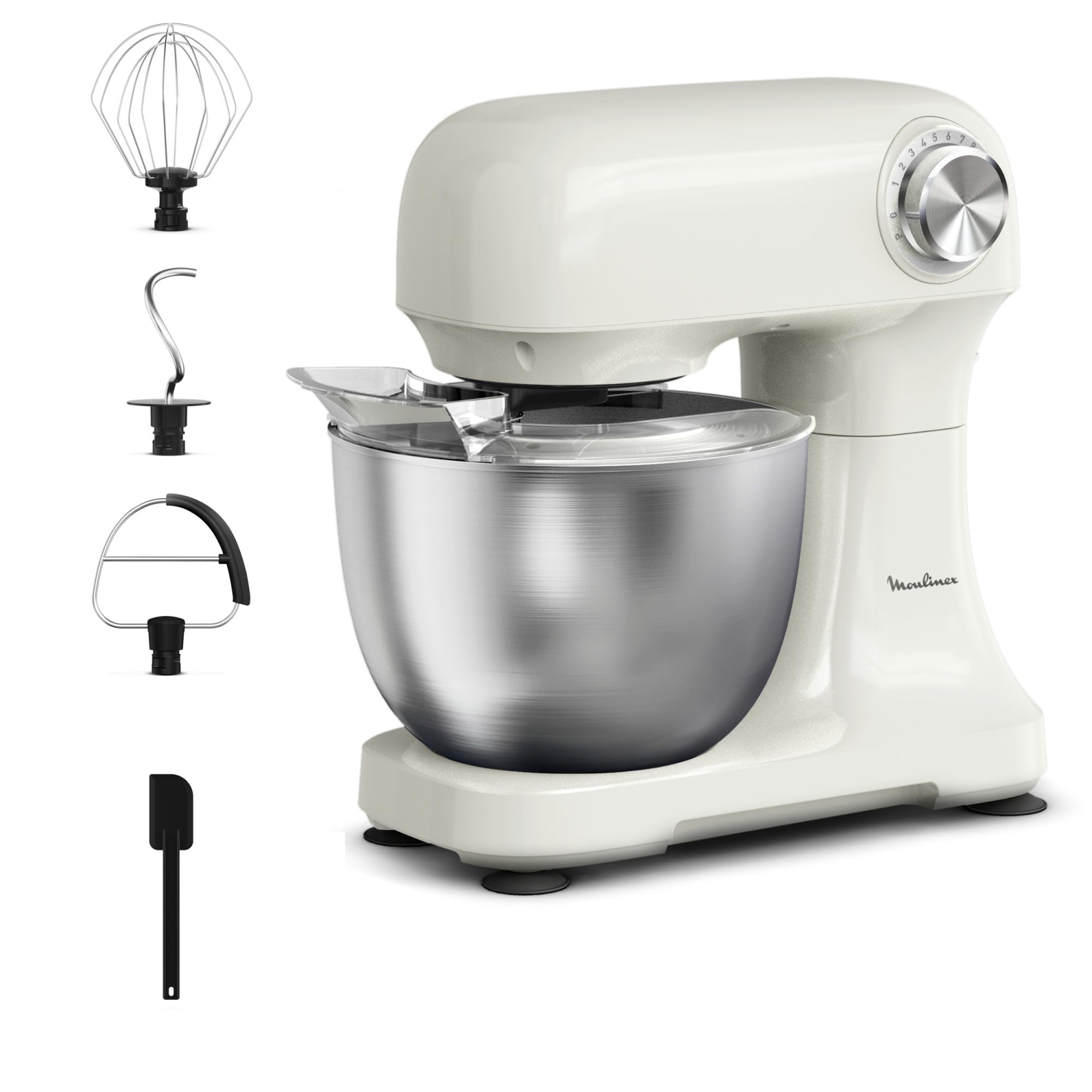 Moulinex, Bake Simple, Compact Mixer, Easy Use, Whisk, Beater and Mixer Hook, QA141AF0 - Image 1