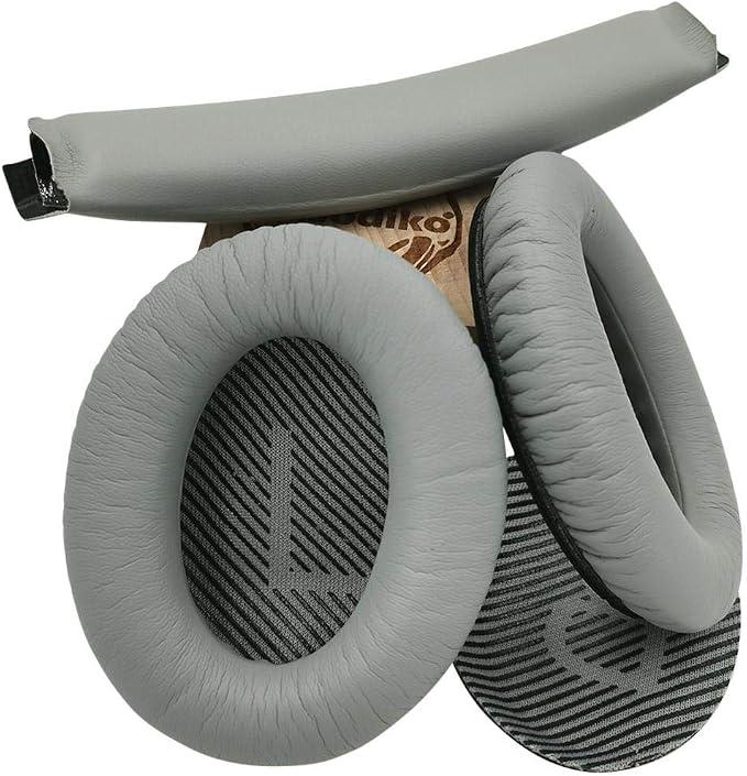 Replacement Ear Pads and Ear Pads for Bose QC25, QC35, QC35II Headphones - Silver Grey - Image 1