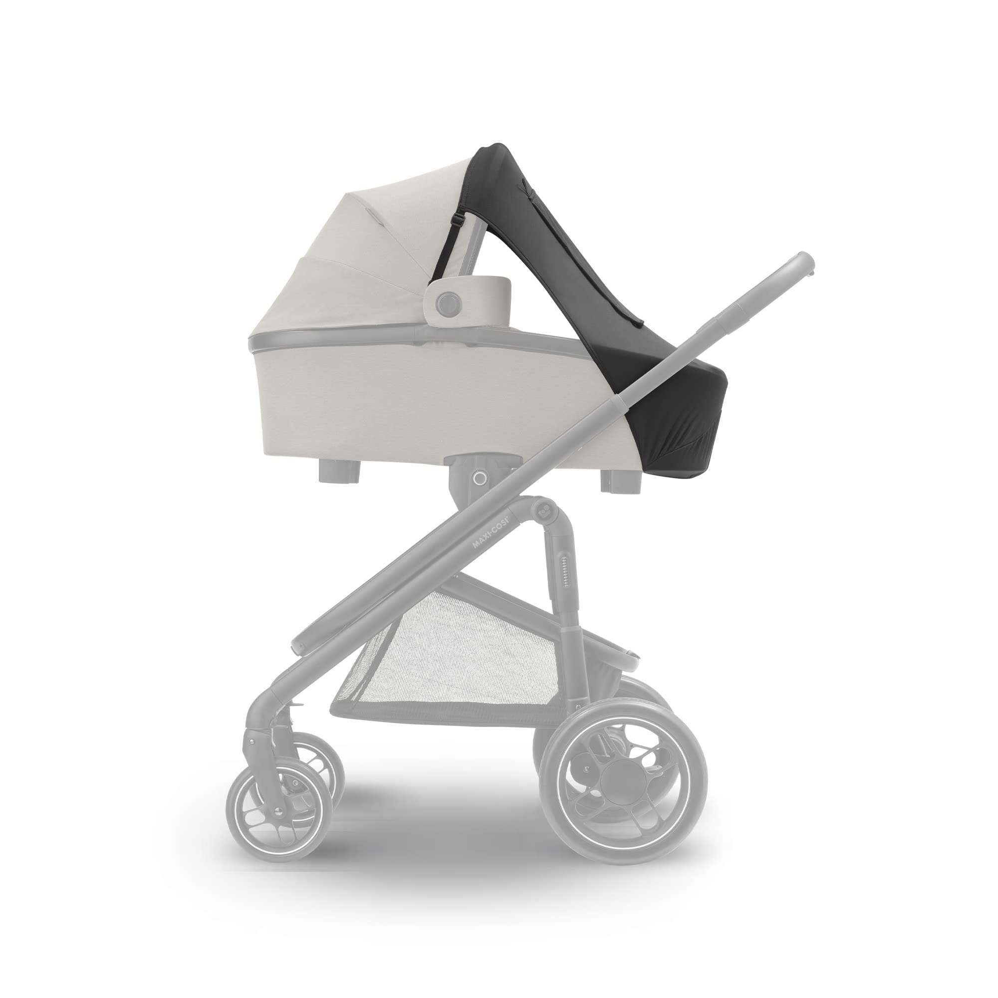 Maxi-Cosi Sun Shade, Compatible Carrycots, Pushchairs, Maxi-Cosi Car Seats, UPF 50+ Protection, Hide and Seek Window, Baby Sun Protection, Multiple Modes of Use, Black - Image 1