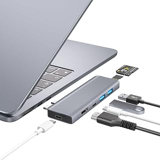 USB C Hub, 7-in-2 USB Adaptateur pour MacBook Pro Air Thunderbolt 4 Dock HDMI 4K, 100W PD, 40Gbps, USB-C 3.0, 2 USB-A 3.0, Lecteur Carte SD/TF, Compatible avec MacBook Pro/Air M1/M2 - Image 1