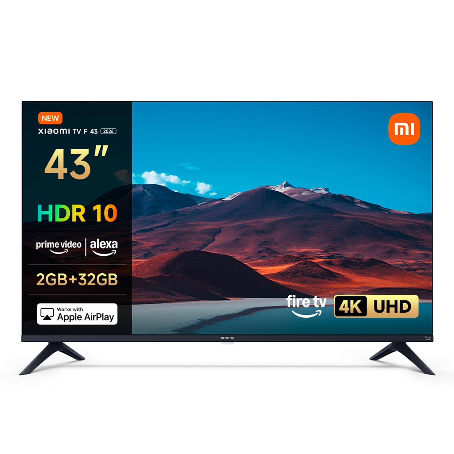 Xiaomi TV F 43, 109 cm (43"), 4K UHD, Smart TV, Fire TV, Alexa Voice Control, HDR10, MEMC, 2GB+32GB, Compatible with AirPlay - Image 1
