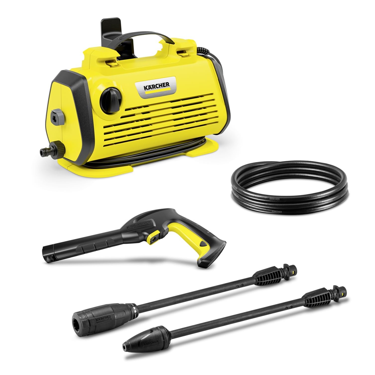 Kärcher High Pressure K 3 Horizontal Plus, Pressure: Max. 120 Bar, Flow Rate: 380 l/h, Surface: 25 m²/h, Water Filter, Weight: 3.6 kg, Hose and High Pressure Gun, Lance, Rotabuse - Image 1