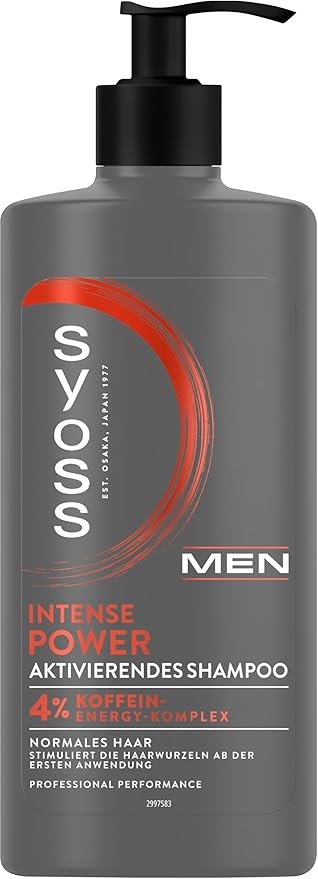 Syoss Men Power Shampoo (440ml) - Strengthening with Caffeine and Power Boost Technology, Stimulates Normal Hair Roots - Image 1