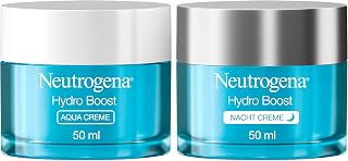 Neutrogena Hydro Boost Soin du visage jour et nuit avec crème Aqua (50 ml) et crème de nuit (50 ml), soin de jour hydratant et soin de nuit avec acide hyaluronique - Image 1