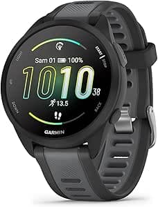 Garmin Forerunner 165 GPS Running Watch with AMOLED Display - Black/Grey
