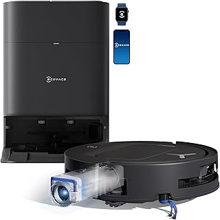 DEEBOT T80 Omni Robot Vacuum Cleaner, 18,000 Pa, Instant Automatic Cleaning OZMO Roller, ZeroTangle 3.0, Hot Water Wash 40-75°C, Hot Air Dry, Black - Image 1