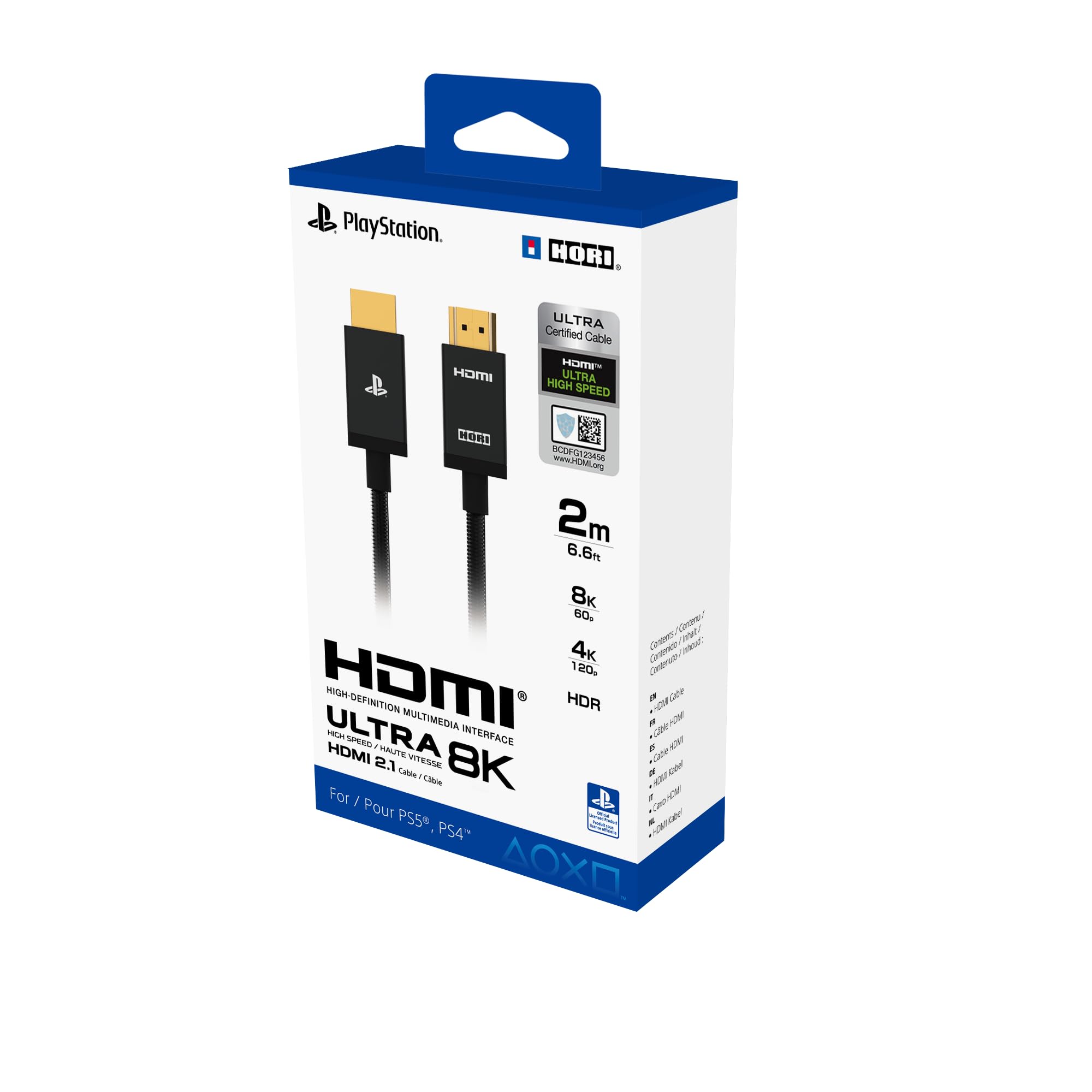 HORI 8K Ultra High Speed HDMI 2.1 Cable for Playstation 5 – Official Sony License - Image 1