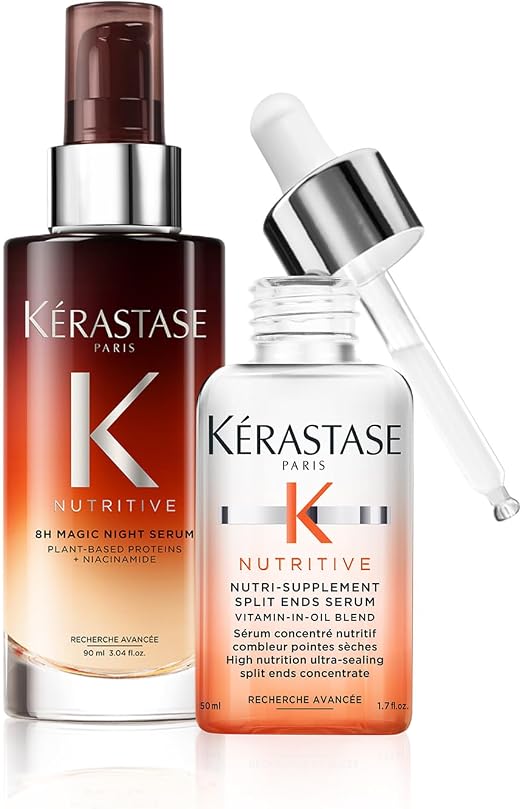 KÉRASTASE Nutritive - No-Rinse Split Routine for Dry to Very Dry Hair - Nourishes, Moisturizes & Protects - Niacinamide & Vegetable Proteins - Night Serum + Concentrated Hair Serum - Image 1