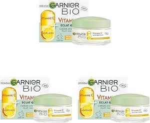 Garnier - Organic Moisturizing Cream - Daily Hydration and Radiance - Enriched with Vitamin C and Citrus - For Dry and Dull Skin - 50 ml (Pack of 3) - Image 1