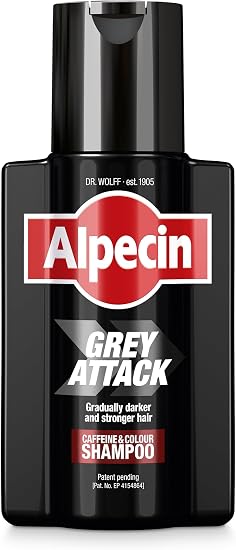 Alpecin Grey Attack Caffeine & Caffeine Color Shampoo 200ml Gradual Hair Darkening Hair Color Result 2-3 Weeks Prevents Hair Loss - Image 1
