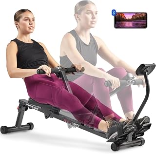 Sunny Health & Fitness Rameur de Fitness Compact avec 12 Niveaux de Résistance, Appareil Réglable pour Entraînement Complet du Corps à la Maison, avec Optionnelle Connexion SunnyFit APP Gratuite - Image 1