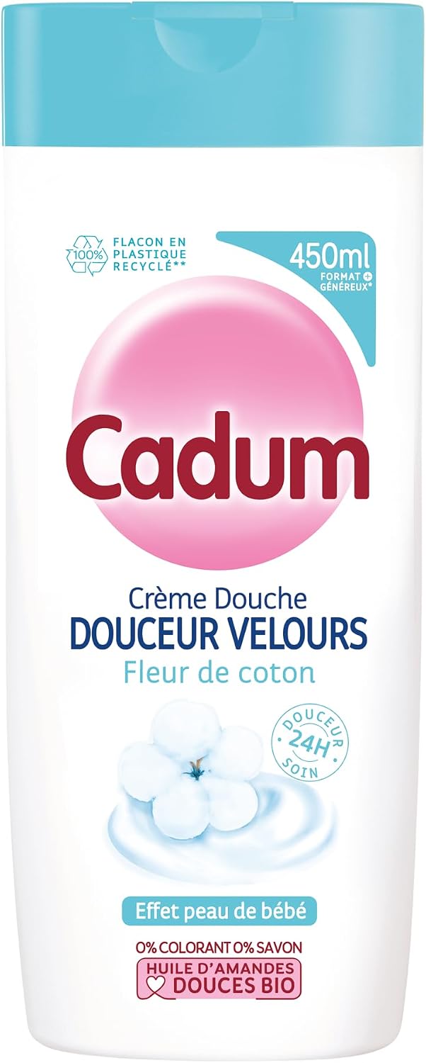 Cadum Soft Velvet Cotton Flower Shower Cream, 450 ml - Image 1