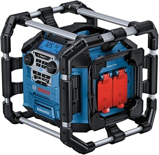Bosch Professional 18V System radio de chantier sans-fil GPB 18V-5 C (réception via Bluetooth, FM et AUX, avec câble AUX, 2 piles (AA), dans boîte carton) - Image 1
