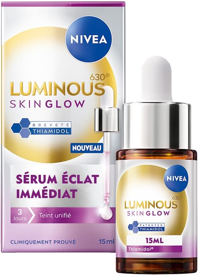 NIVEA Luminous 630 - Serum Skin Glow - Soin Visage Anti-Taches - Hydrate & Affine Les Pores - Thiamidol Breveté, Niacinamide & Aloe Vera - Vegan - Tous Types De Peaux - 15 ml - Image 1