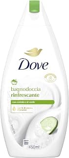 Dove Gel Douche Rafraîchissant, Soin Hydratant Dermo-Naturel, Concombre et Thé Vert, 1/4 Crème Hydratante Testée dermatologiquement, Bain Douche pour Homme et Femme Bouteille 100% Recyclée* 450ml