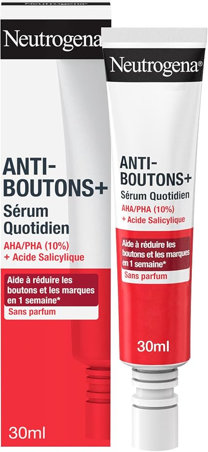 Neutrogena – Anti-Pimple Daily Serum + AHA-PHA (10%) + Salicylic Acid (30 mL) – Non-comedogenic and non-greasy anti-pimple face care – Face serum for acne-prone skin - Image 1