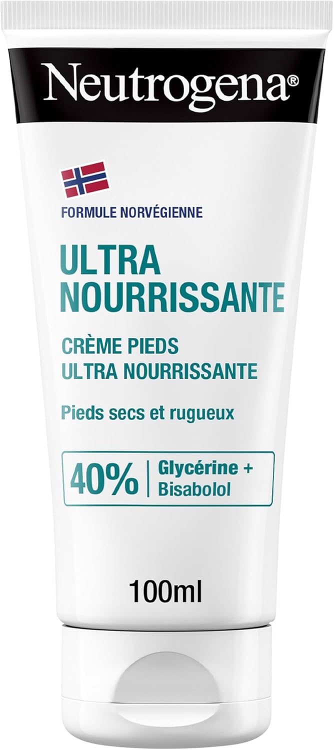 Neutrogena – Ultra Nourishing Foot Cream Norwegian Formula (100 ml tube) – 24 hour moisturising cream for dry and damaged feet – With glycerin and bisabolol - Image 1