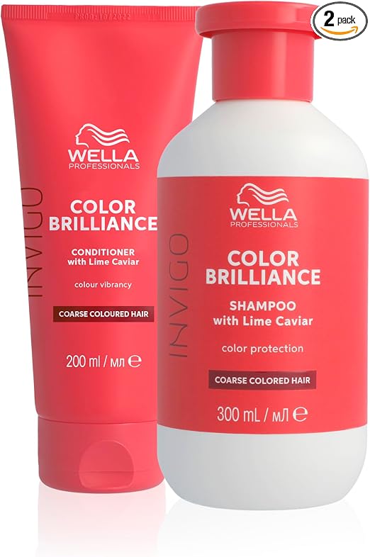 Wella Professionals Invigo Color Brilliance Shampoo for Coloured and Thick Hair and Conditioner - Maintains Radiance and Protection of Hair Colour - 300ml + 200ml - Image 1