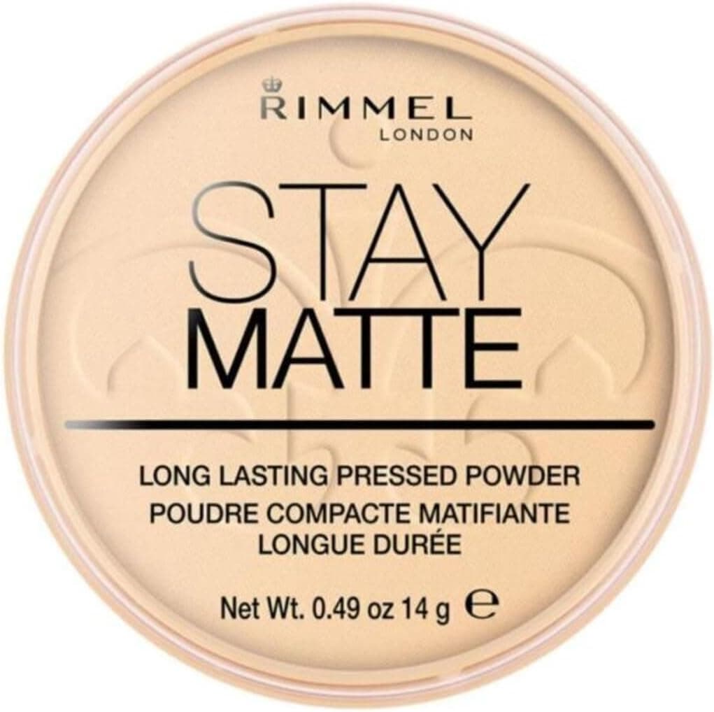 Rimmel - Poudre Compact Stay Matte - Anti-Brillance - Fini Mat et Naturel - 001 Transparent - 14gr