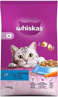 Whiskas Adult 1+ Croquettes pour chats au thon, 2 sachets, 2 x 1,4 kg – Nourriture sèche de qualité supérieure pour chats adultes à partir de 1 an – Différents emballages de produits disponibles - Image 1