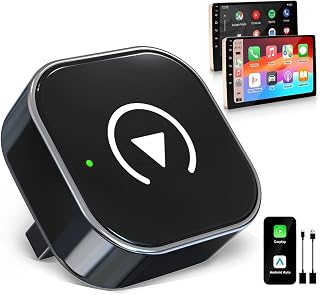 Adaptateur CarPlay sans Fil 2 en 1 pour Apple CarPlay & Android Auto, Bluetooth 5.0, Plug and Play, Connexion Rapide Stable, Compatible avec iOS 12+/Android 11+et Autos à partir de 2016 (Noir) - Image 1