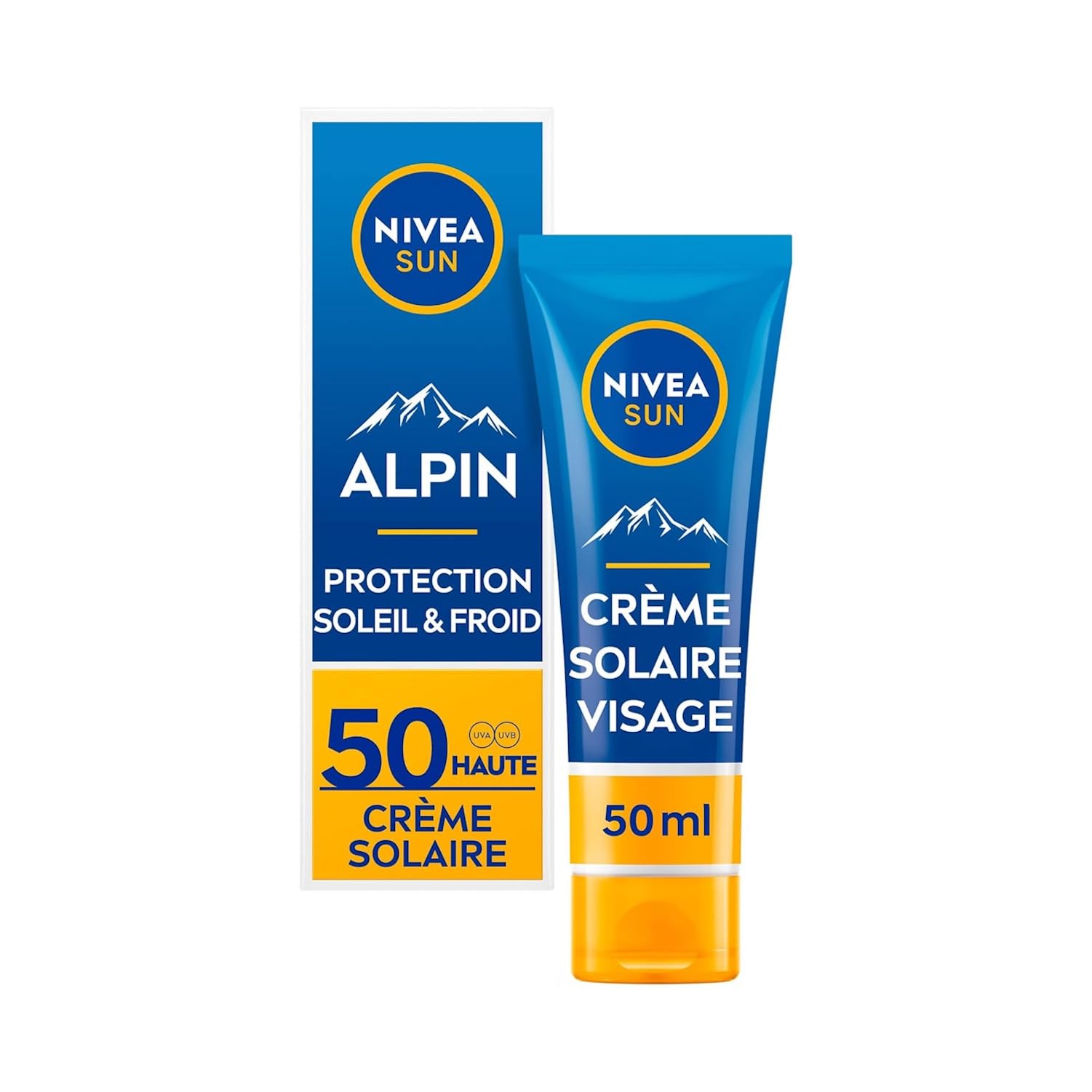 NIVEA SUN - Alpine Sun Cream SPF 50 - Sun, Cold & Wind Protection - UVA/UVB Protection - Moisturizes & Soothes - Licorice Root - Fluid Texture - Normal To Dry Skin - 50 ml - Image 1