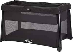 Graco FoldLite LX Single Travel Cot with Folding Moses Basket Super Small from Birth to Approx. 3 Years, Midnight Mode - Image 1