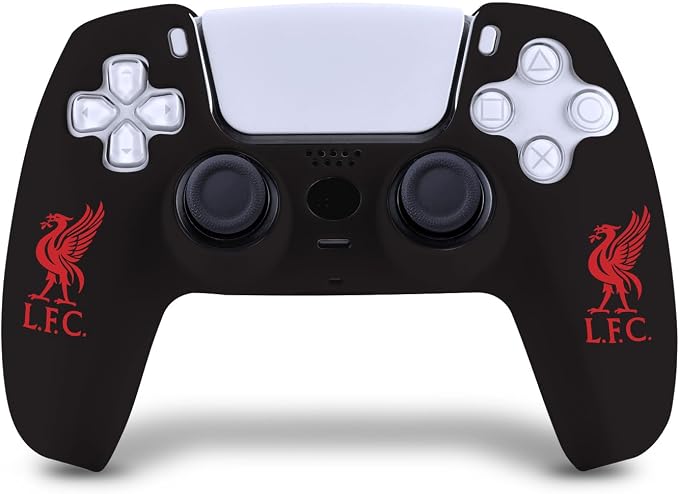Head Case Designs Officially Licensed Liverpool Football Club Red Liverbird Logo Black Silicone Skin Case for Game Controller Compatible with PS5 Sony DualSense Controller - Image 1