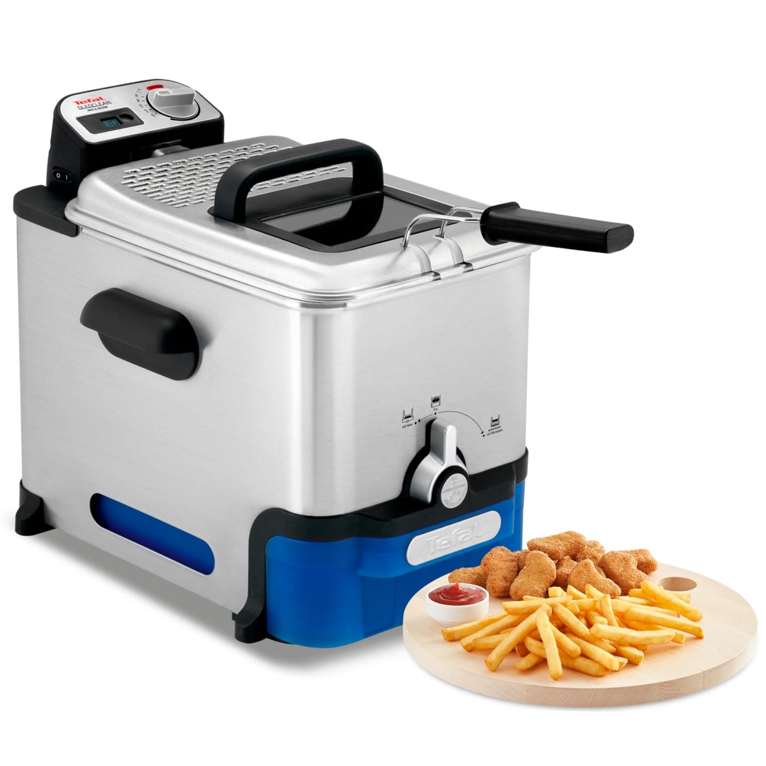 Tefal Oleo Clean Semi-Professional Deep Fryer 3.5 L, 2300 W, Up to 6 People, Automatic Oil Filtration, Digital Timer, Control Port, Thermostat, Oil Storage Box FR804015