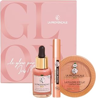 La Provençale - Coffret Le Glow d'Iris Mittenaere - Coffret Maquillage & Soin - Sérum Booster d'Eclat multi usage - La Poudre Eclat L'Instant Doré - Le Mascara Volume Ardent - Image 1