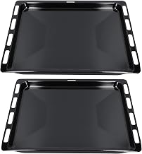 2x Enamelled Baking Plates 465 x 375 x 30 mm Oven Plates Accessories Compatible with Bosch Siemens Balay Constructa Neff 00662999 - Image 1