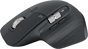 Logitech MX Master 3S - Ultra-Fast Scrolling Performance Mouse, Ergonomic, 8K DPI, Glass Tracking, Silent Clicks, USB-C, Bluetooth, Windows, Linux, Chrome - Dark Grey - Image 1