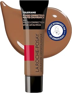 La Roche-Posay, Toleriane, Fluide Correcteur, Fond de Teint Longue Tenue 16H, Haute Couvrance, Adapté aux Peaux Sensibles à Tendance Acnéique, SPF 25, Teinte : 16, 30 ml - Image 1