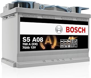 Bosch S5 A08 Batterie Auto 70 A/h - 760 A - Batterie 12 V, AGM Plomb-acide pour Véhicules avec Système Start/Stop, (-) (+), 278 x 175 x 190 mm - Pour Véhicules avec Récupération d'Énergie au Freinage - Image 1