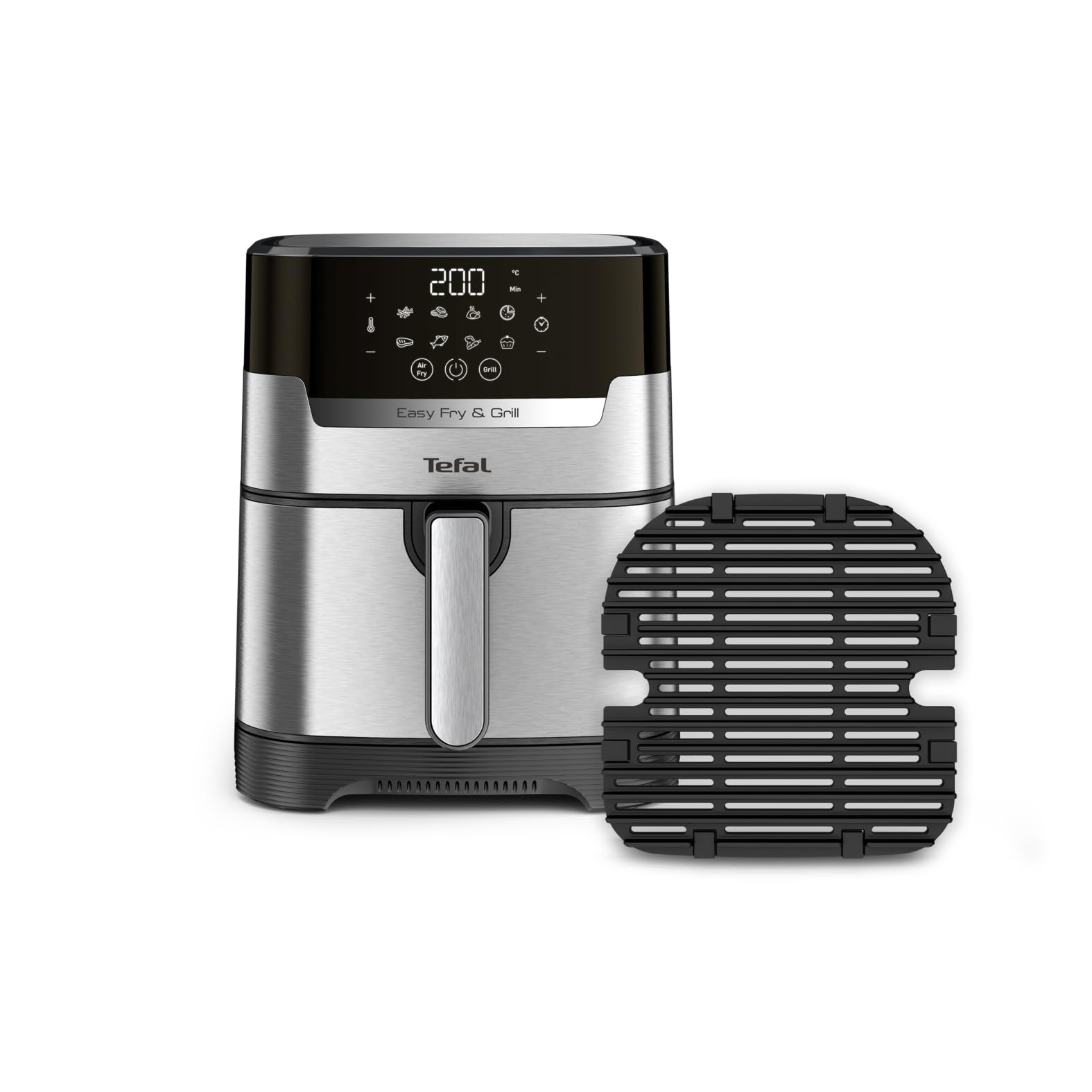 Tefal EY505D Easy Fry & Grill Deluxe Hot Air Fryer, 2-in-1 Technology (Hot Air Fryer and Grill), 4.2 Litre Capacity, 8 Automatic Programs, Timer, Stainless Steel - Image 1
