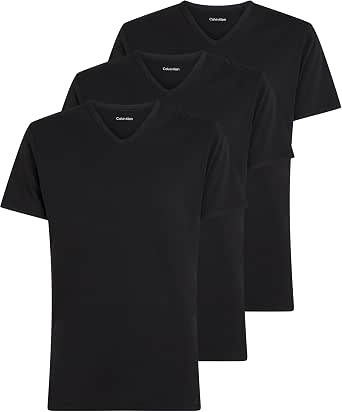 Calvin Klein Men's Short Sleeve T-Shirts Set of 3 with V Neck - Image 1