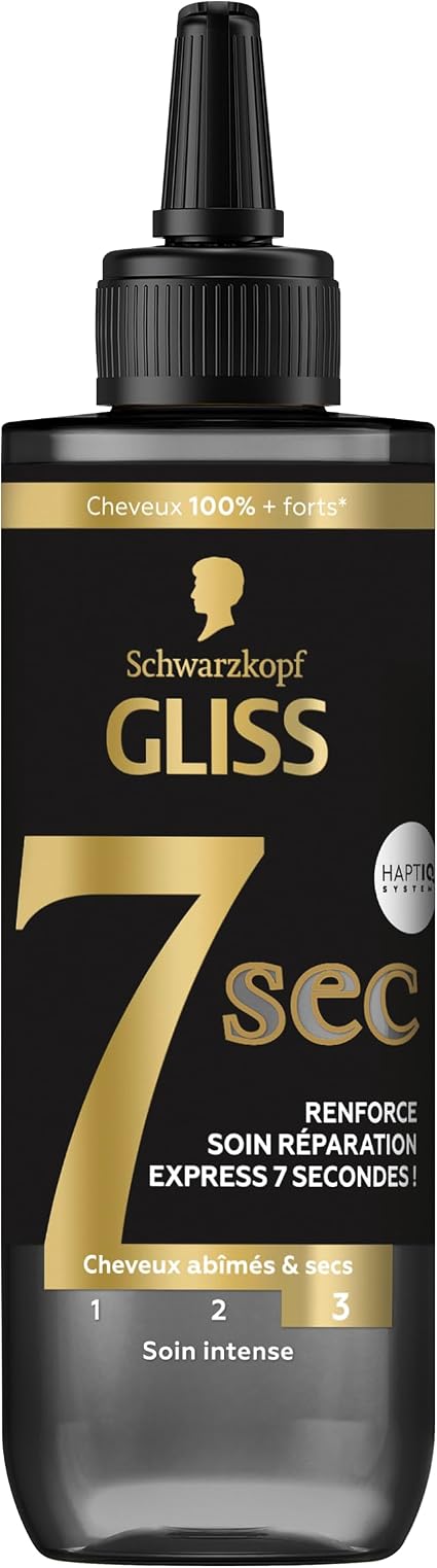 Gliss - Schwarzkopf – Express Repair Treatment 7 Seconds – Ultimate Repair – Dry and Damaged Hair – Shine and Resistance – Liquid Keratin and Black Pearl Serum – 200 ml - Image 1