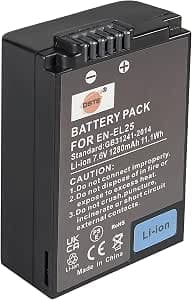DSTE EN-EL25 EN-EL25a Li-ion Battery (1280mAh/7.6V) Compatible with Nikon Z50, Z 50, ZFC