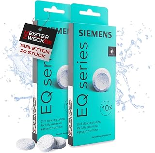 2x10 cleaning tablets compatible with Siemens EQ Series TZ80001A - Removes coffee residue and preserves aroma - Image 1
