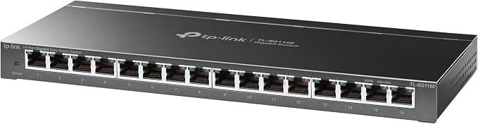 TP-Link TL-SG116E 16 Port Manageable Gigabit Ethernet Switch - Lifetime Warranty - Ideal Connection Sharing and Networking for Small Businesses and Home Offices