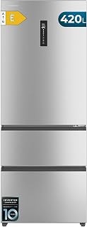 Bolero CoolMarket FD 420 Stainless Steel E French Door Refrigerator, Extra Capacity Max 420L, Height 186 cm and 70 cm Width, Compressor Inverter, ATT Antibacterial - Image 1