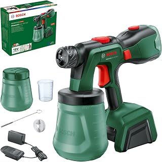 Bosch Pistolet à peinture sans fil AdvancedSpray 18V-500 (laques, vernis, peintures à disp./latex ; 3m²/min ; 2x godets 1 200 ml ; chargeur et batterie 4 Ah) - Image 1
