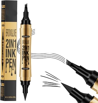 Benefit Brown 3D Liquid Eyebrow Pencil with 4 Tips Waterproof and Long-Lasting Eyebrow Pencil for Natural Make-Up Micro Pencil for Women and Girls (Black) - Image 1