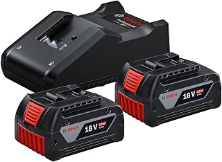 Bosch Professional 18V System Starter-Set batteries : 2 batteries GBA 18V 4.0Ah + chargeur rapide GAL 18V-40 - Image 1
