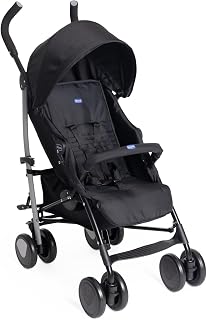 Chicco Echo Lite Poussette Bebé Légère, de 0 Mois à 22 kg, Poussette canne, Dossier inclinable et réglable en 4 positions, Siège Spacieux, Double Frein et Roues Avant Pivotantes, Noir - Image 1