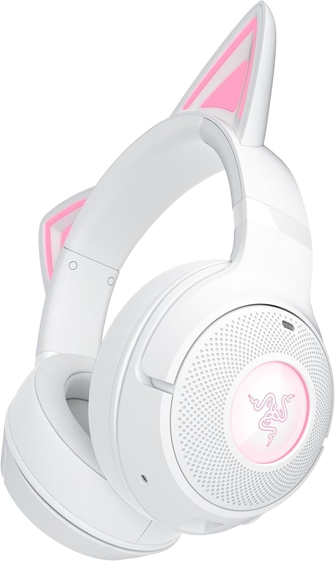 Razer Kraken Kitty V2 BT Wireless Bluetooth Headset with Kitty Ears for Gaming and Streaming (325g, Triforce 40mm Speakers, Bluetooth 5.2, Noise Cancelling Microphones, 40 Hours Playtime) White - Image 1