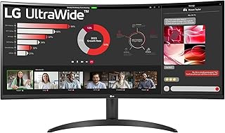 UltraWide 34WR50QC-B 34" Ultra Wide Curved PC Screen - UWQHD (3440x1440) resolution VA panel, 5ms GtG 100Hz, HDR 10, sRGB 99%, AMD FreeSync, PBP, tilt, 1800R curvature - Image 1